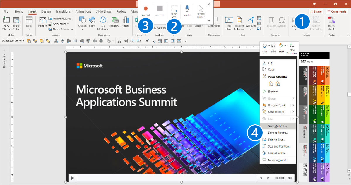 Recording in PowerPoint screenshot