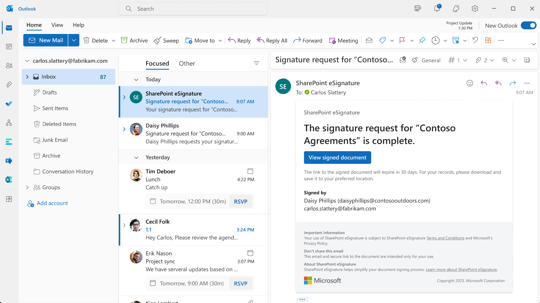 SharePoint eSignature screenshot