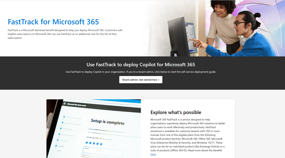 FastTrack on adoption.microsoft.com screenshot